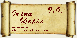 Irina Oketić vizit kartica